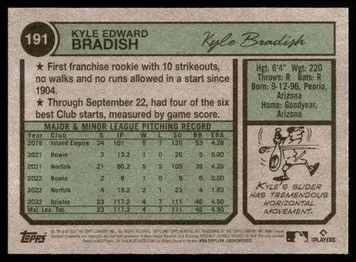 2023 Topps Heritage #191 Kyle Bradish NM-MT RC Rookie Orioles ID:59981 - Baseball Card Single