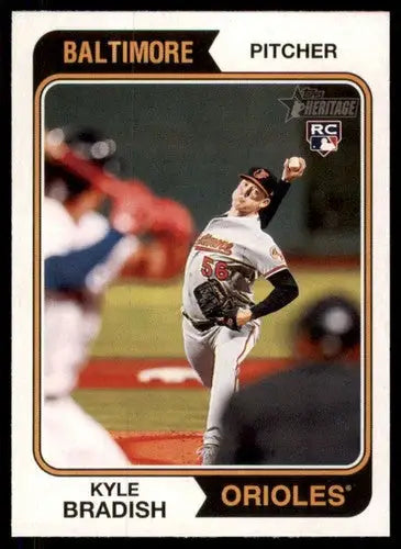 2023 Topps Heritage #191 Kyle Bradish NM-MT RC Rookie Orioles ID:59981 - Baseball Card Single