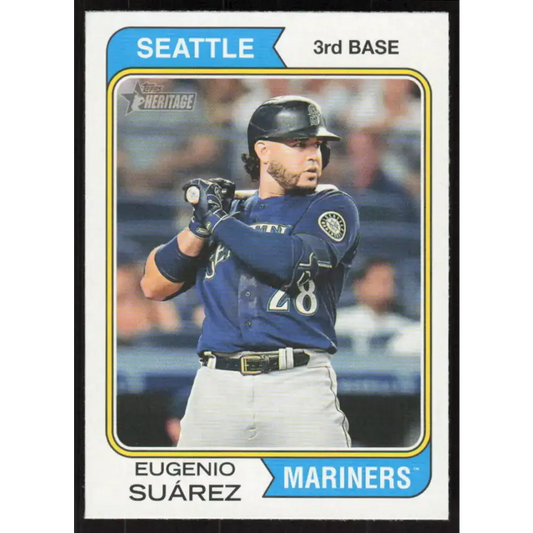 2023 Topps Heritage #196 Eugenio Suarez NM-MT Seattle Mariners Baseball Card - Baseball Card