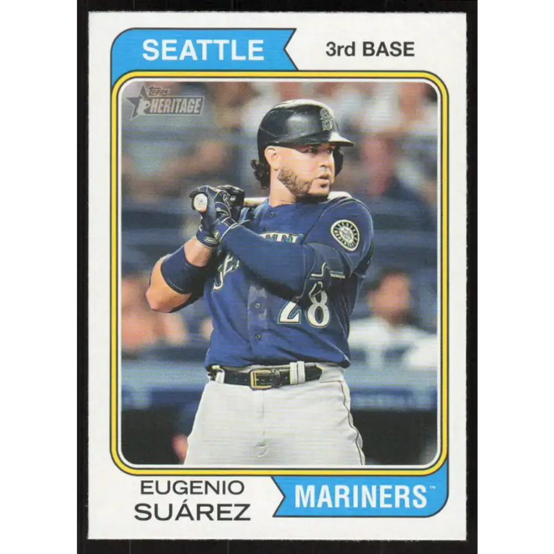 2023 Topps Heritage #196 Eugenio Suarez NM-MT Seattle Mariners Baseball Card - Baseball Card Single