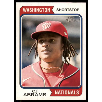 2023 Topps Heritage #197 CJ Abrams NM-MT Washington Nationals Baseball Card - Baseball Card