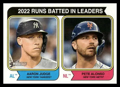 2023 Topps Heritage #203 Pete Alonso/Aaron Judge NM-MT League Leaders ID:73387