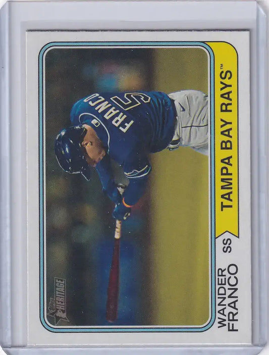 2023 Topps Heritage #21 Wander Franco Tampa Bay Rays - Baseball Card Single