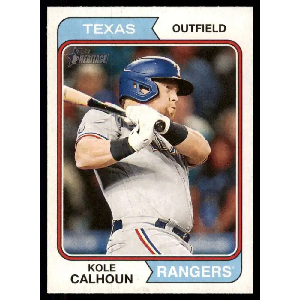 2023 Topps Heritage #213 Kole Calhoun NM-MT Texas Rangers Baseball Card - Baseball Card