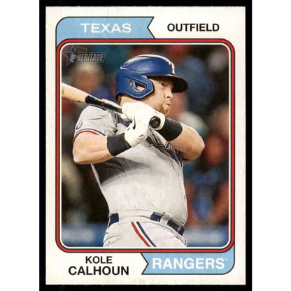 2023 Topps Heritage #213 Kole Calhoun NM-MT Texas Rangers Baseball Card - Baseball Card