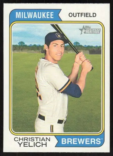 2023 Topps Heritage #218 Christian Yelich NM Near Mint Brewers ID:65286 - Baseball Card Single