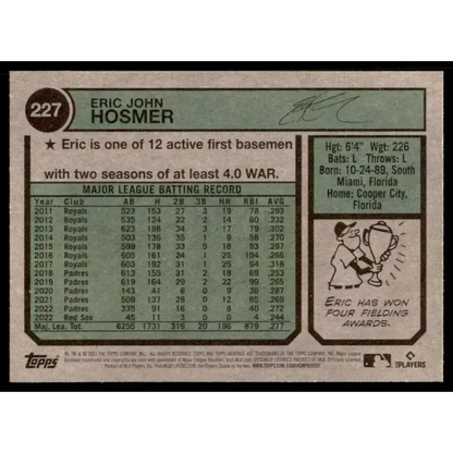 2023 Topps Heritage #227 Eric Hosmer NM-MT Chicago Cubs Baseball Card - Baseball Card