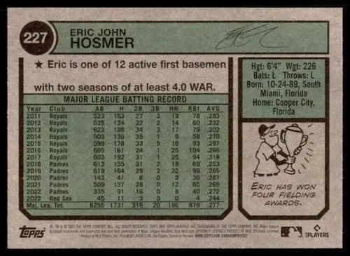 2023 Topps Heritage #227 Eric Hosmer NM Near Mint Cubs ID:65288 - Baseball Card Single