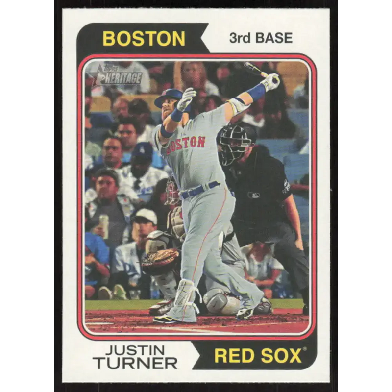 2023 Topps Heritage #237 Justin Turner NM-MT Boston Red Sox Baseball Card - Baseball Card Single