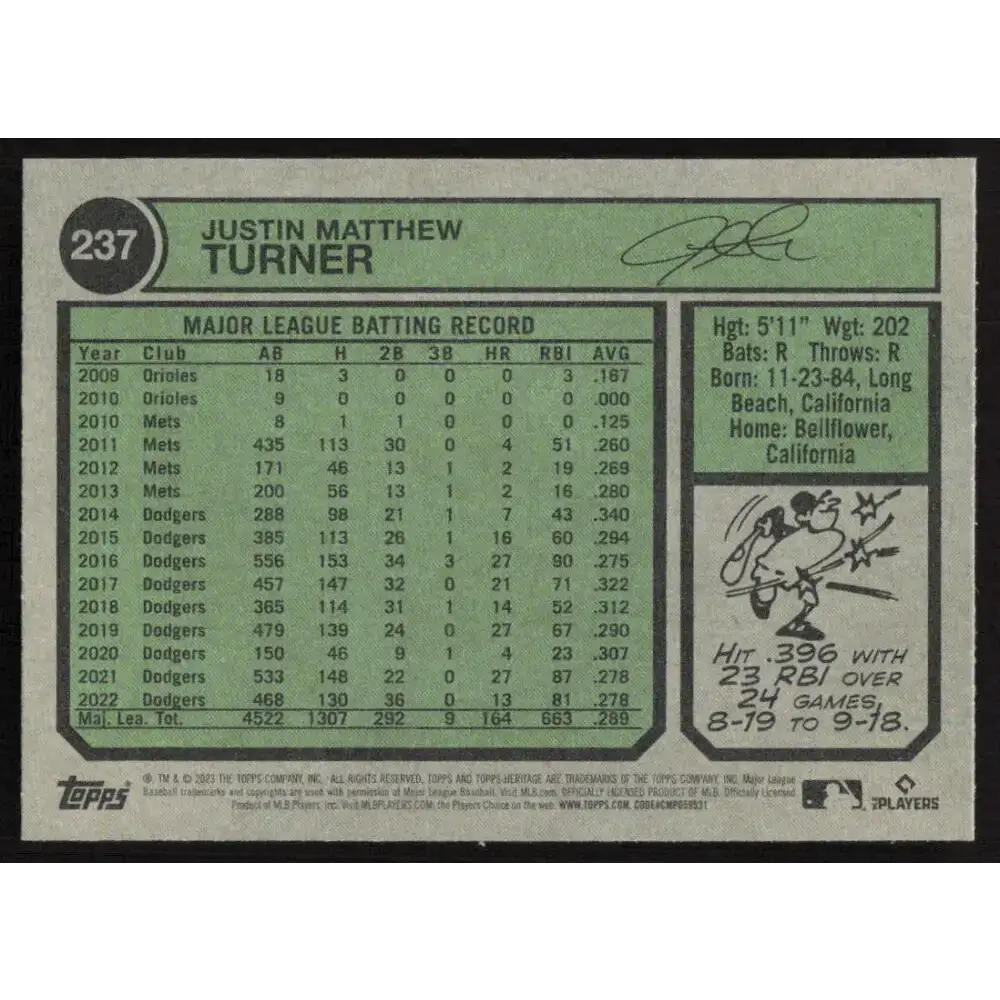 2023 Topps Heritage #237 Justin Turner NM-MT Boston Red Sox Baseball Card