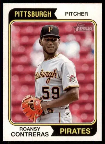 2023 Topps Heritage #244 Roansy Contreras NM-MT Pirates ID:73400 - Baseball Card Single