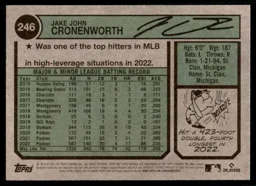 2023 Topps Heritage #246 Jake Cronenworth NM Near Mint Padres ID:65291 - Baseball Card Single