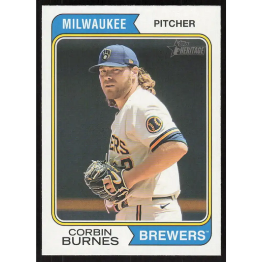 2023 Topps Heritage #261 Corbin Burnes NM-MT Milwaukee Brewers Baseball Card - Baseball Card