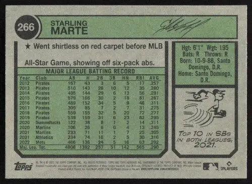 2023 Topps Heritage #266 Starling Marte NM Near Mint Mets ID:65299 - Baseball Card Single