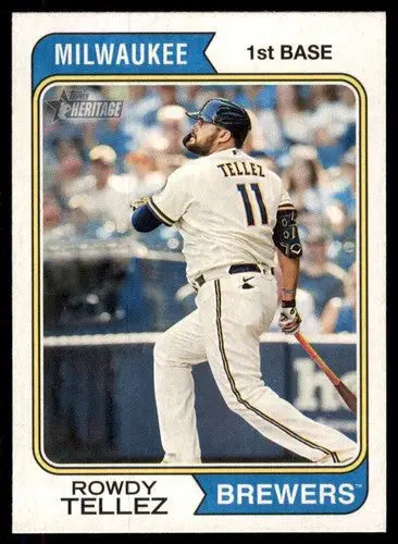 2023 Topps Heritage #27 Rowdy Tellez NM-MT Brewers ID:73358 - Baseball Card Single
