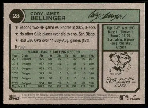 2023 Topps Heritage #28 Cody Bellinger NM-MT Cubs ID:73359 - Baseball Card Single