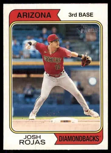 Original gloss 2023 Topps Heritage Josh Rojas baseball card Diamondbacks ID 59975