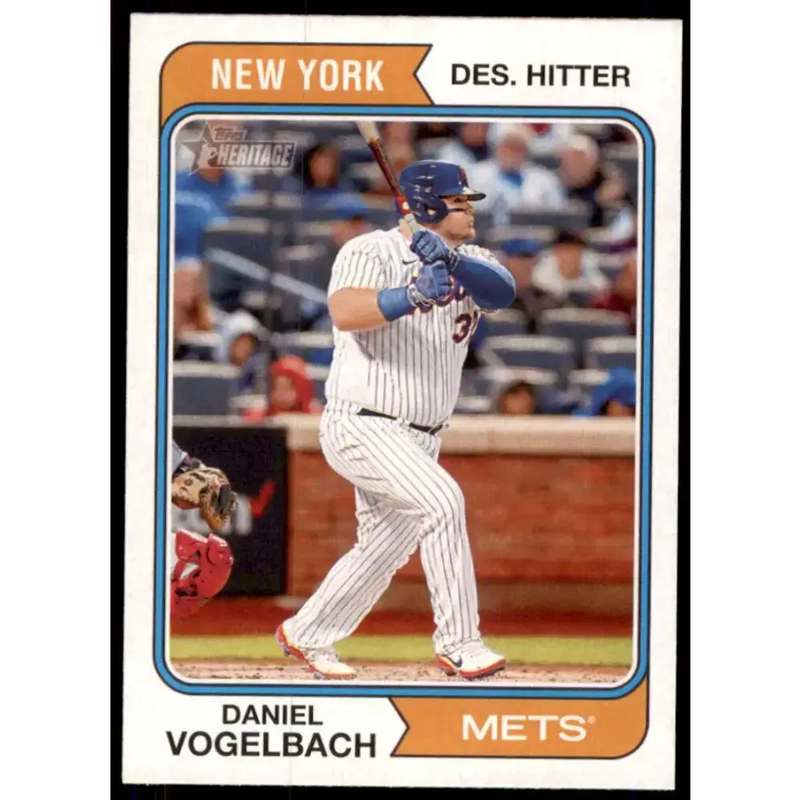2023 Topps Heritage #290 Daniel Vogelbach NM-MT New York Mets Baseball Card - Baseball Card Single