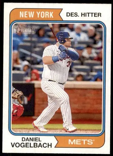 2023 Topps Heritage Daniel Vogelbach baseball card with original gloss near mint Mets