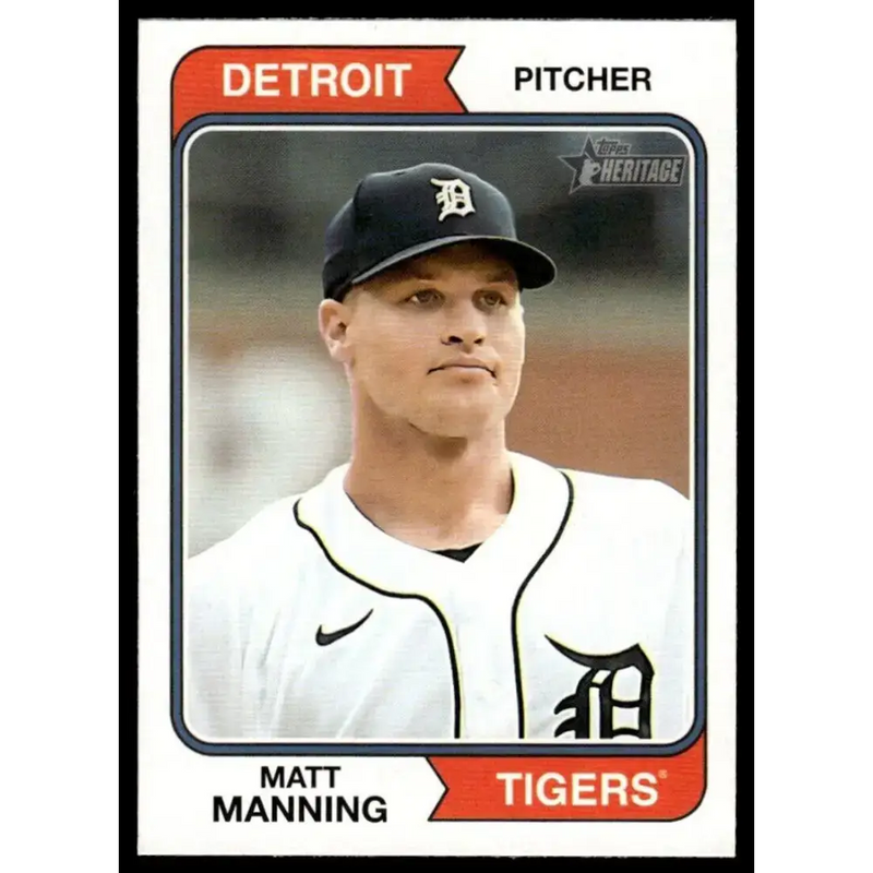 2023 Topps Heritage #292 Matt Manning NM-MT Detroit Tigers Baseball Card - Baseball Card Single
