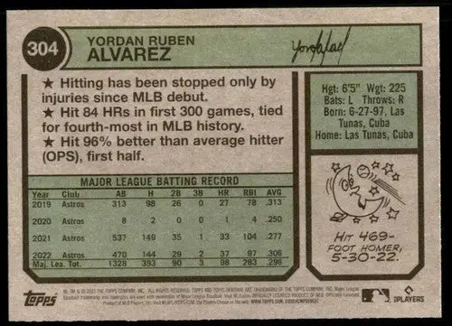 2023 Topps Heritage #304 Yordan Alvarez NM-MT Astros ID:73414 - Baseball Card Single