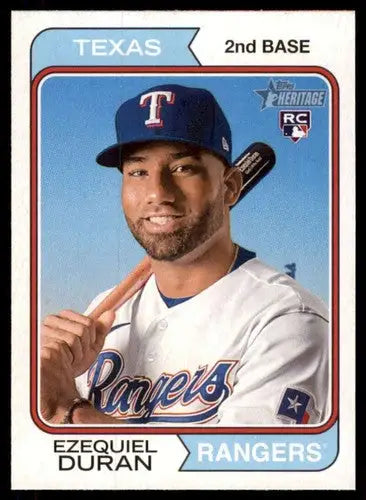 2023 Topps Heritage #31 Ezequiel Duran NM Near Mint RC Rookie Rangers ID:65226 - Baseball Card Single