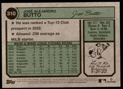 2023 Topps Heritage Jose Butto rookie baseball card with original gloss NM Near Mint