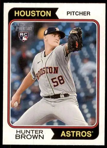 2023 Topps Heritage Hunter Brown baseball card original gloss mint RC rookie Astros