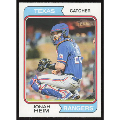2023 Topps Heritage #326 Jonah Heim NM-MT Texas Rangers Baseball Card - Baseball Card