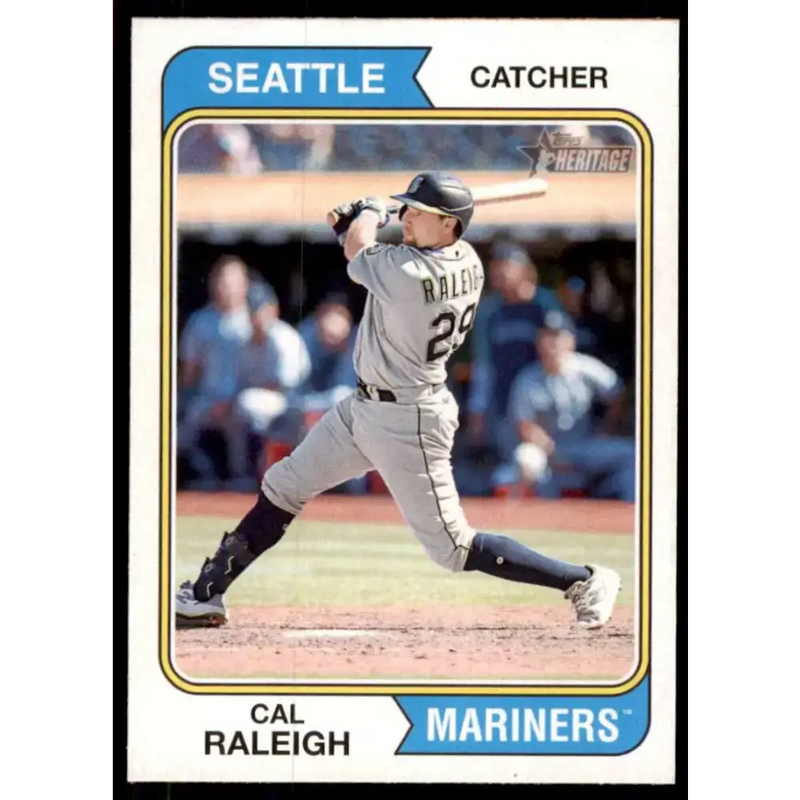 2023 Topps Heritage #350 Cal Raleigh NM-MT Seattle Mariners Baseball Card - Baseball Card Single