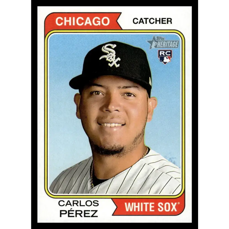 2023 Topps Heritage #351 Carlos Perez NM-MT RC Rookie Chicago White Sox Baseball Card - Baseball Card Single