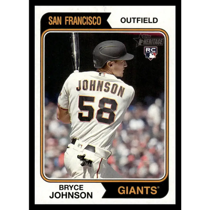 2023 Topps Heritage #353 Bryce Johnson NM-MT RC Rookie San Francisco Giants Baseball Card - Baseball Card