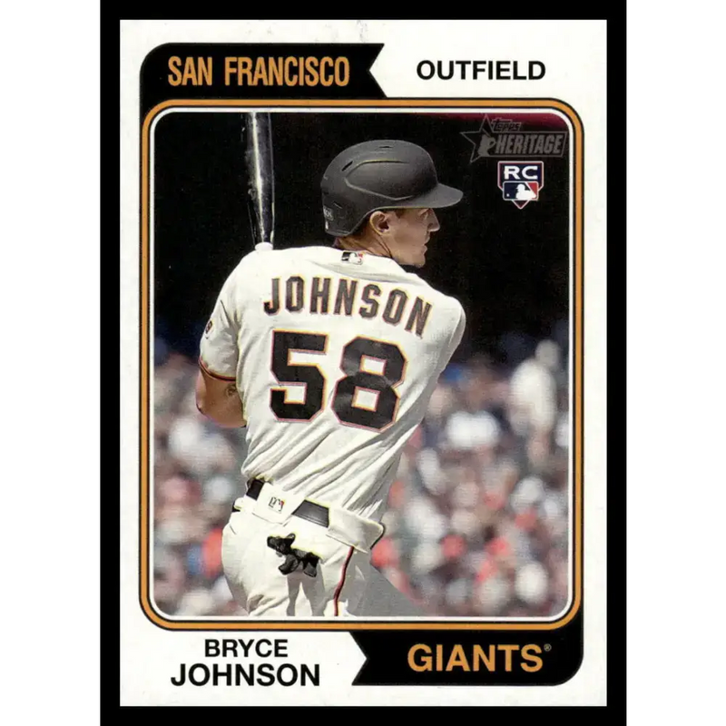 2023 Topps Heritage #353 Bryce Johnson NM-MT RC Rookie San Francisco Giants Baseball Card - Baseball Card Single