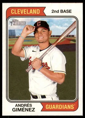 2023 Topps Heritage #361 Andres Gimenez NM-MT Guardians ID:73426 - Baseball Card Single