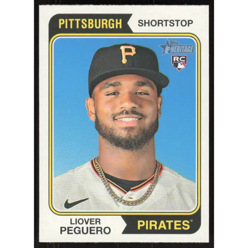 2023 Topps Heritage #363 Liover Peguero NM-MT RC Rookie Pittsburgh Pirates Baseball Card - Baseball Card Single