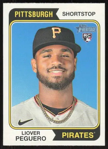 2023 Topps Heritage #363 Liover Peguero NM Near Mint RC Rookie Pirates ID:65324 - Baseball Card Single