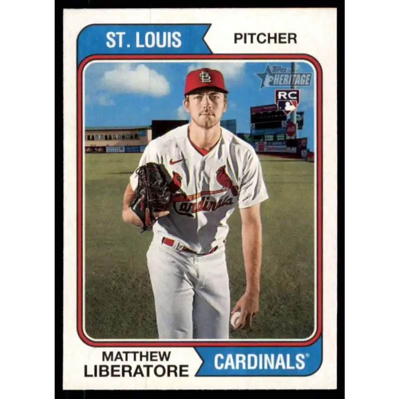 2023 Topps Heritage #365 Matthew Liberatore NM-MT RC Rookie St. Louis Cardinals Baseball Card - Baseball Card Single