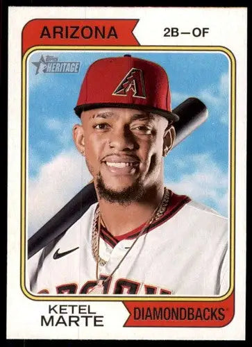 2023 Topps Heritage Ketel Marte baseball card with original gloss in Near Mint condition