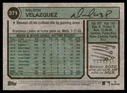 2023 Topps Heritage #371 Nelson Velazquez NM-MT RC Rookie Cubs ID:73428 - Baseball Card Single