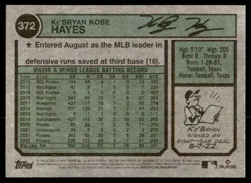 2023 Topps Heritage #372 Ke’Bryan Hayes NM-MT Pirates ID:73429 - Baseball Card Single