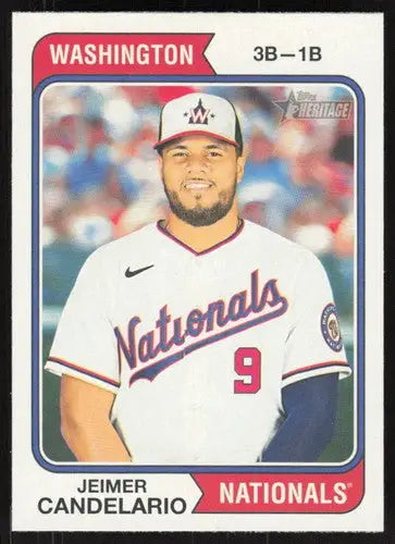2023 Topps Heritage #391 Jeimer Candelario NM-MT Nationals ID:73433 - Baseball Card Single
