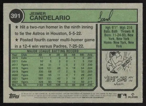 2023 Topps Heritage #391 Jeimer Candelario NM-MT Nationals ID:73433 - Baseball Card Single