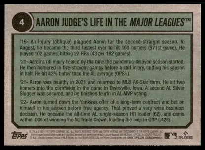 2023 Topps Heritage #4 Aaron Judge NM Near Mint Yankees Tribute ID:75701 - Trading Cards