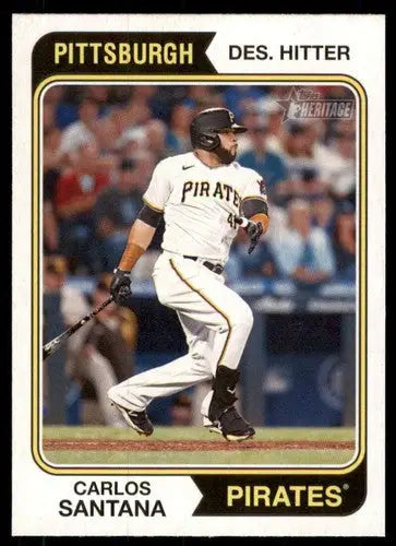 Original gloss 2023 Topps Heritage Carlos Santana baseball card NM near mint