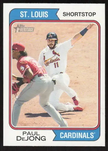 Original gloss 2023 Topps Heritage Paul DeJong mint SP Cardinals baseball card