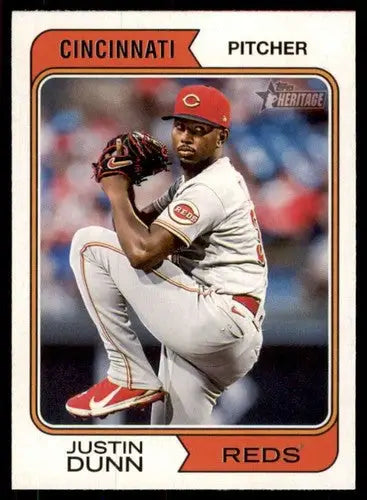2023 Topps Heritage #428 Justin Dunn NM-MT SP Reds ID:73434 - Baseball Card Single