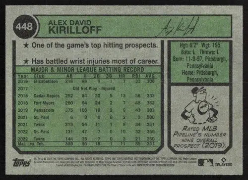 2023 Topps Heritage #448 Alex Kirilloff NM-MT SP Twins ID:73435 - Baseball Card Single