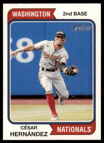 2023 Topps Heritage #45 Cesar Hernandez NM Near Mint Nationals ID:65229 - Baseball Card Single