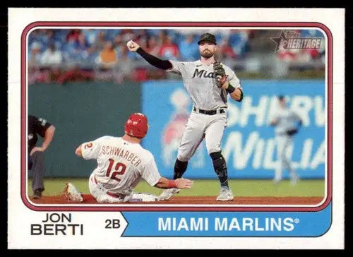 2023 Topps Heritage #53 Jon Berti NM-MT Marlins ID:73365 - Baseball Card Single