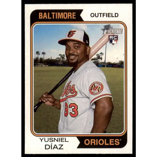 2023 Topps Heritage #62 Yusniel Diaz NM-MT RC Rookie Baltimore Orioles Baseball Card - Baseball Card